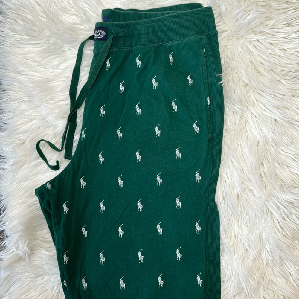 Polo Ralph Lauren Men's All Over Pony Sleepwear Sweat Pant in Hunt Club Green
